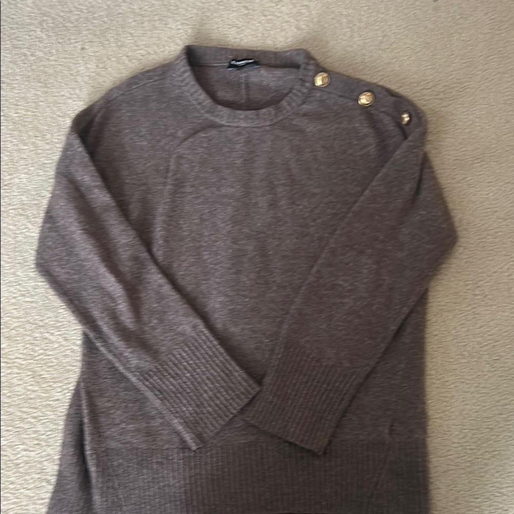 Women’s Brown Sweater with Button Detail